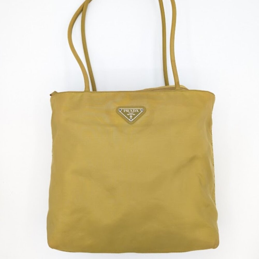 Prada Tessuto Nylon City Tote Green Shoulder Bag